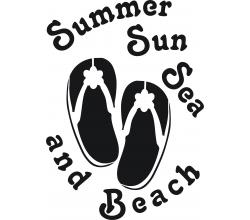 Stencil Schablone Summer, Sun, Sea...